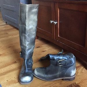 Lucky Brand Gray Distressed Riding Boots